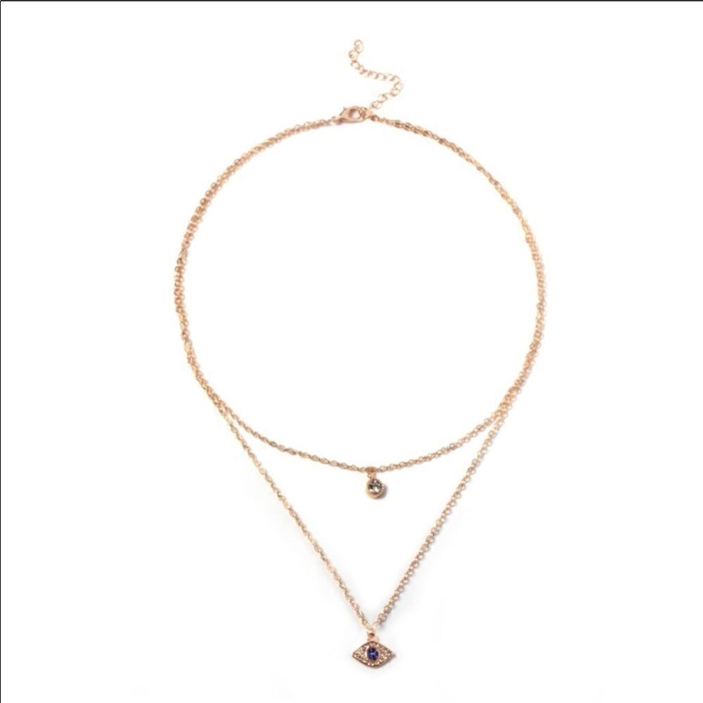 Necklace double layered Nazar Zinc alloyRhinestone